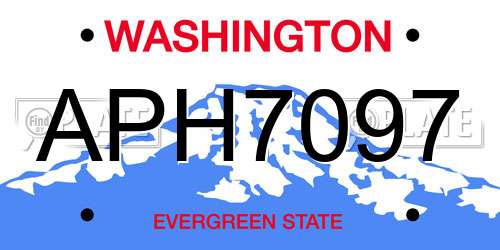 APH7097 Washington License Plate