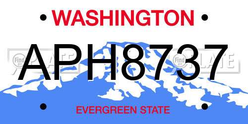 APH8737 Washington License Plate