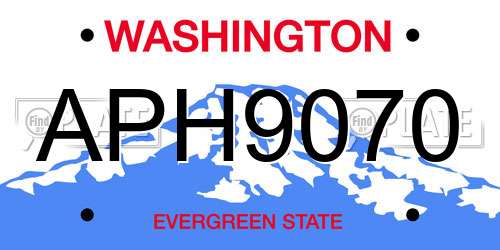 APH9070 Washington License Plate