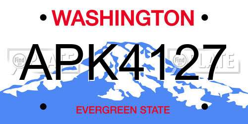 APK4127 Washington License Plate