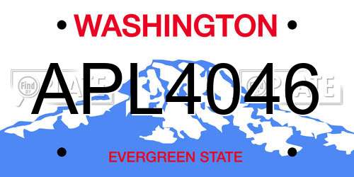 APL4046 Washington License Plate