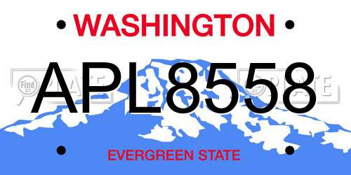 APL8558 Washington License Plate
