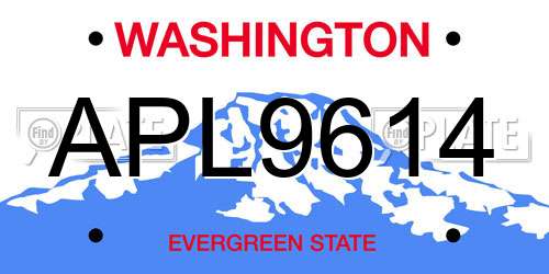 APL9614 Washington License Plate