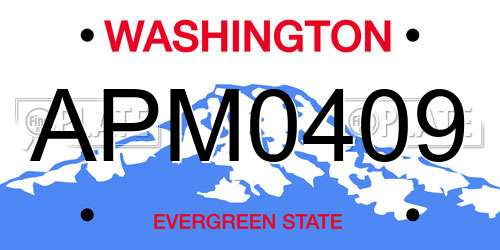 APM0409 Washington License Plate