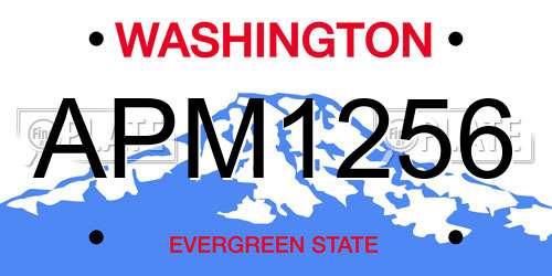 APM1256 Washington License Plate