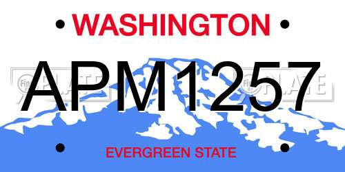 APM1257 Washington License Plate