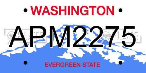 APM2275 Washington License Plate