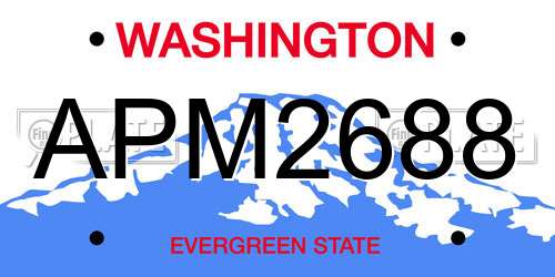 APM2688 Washington License Plate