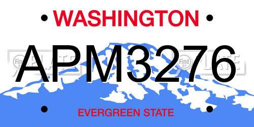 APM3276 Washington License Plate