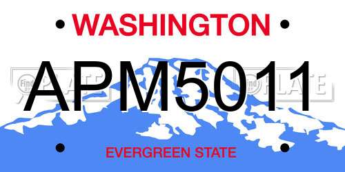 APM5011 Washington License Plate