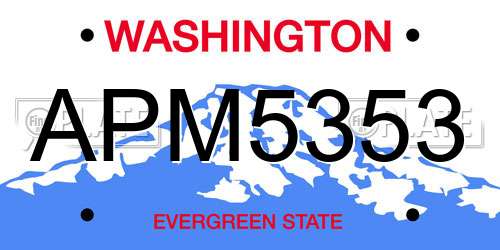 APM5353 Washington License Plate