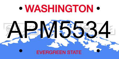 APM5534 Washington License Plate