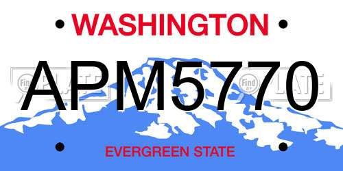 APM5770 Washington License Plate