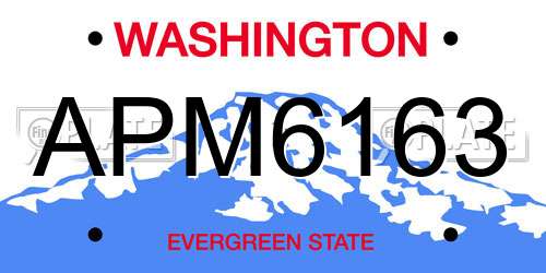 APM6163 Washington License Plate