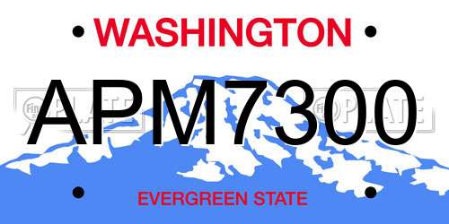 APM7300 Washington License Plate