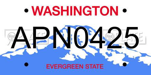 APN0425 Washington License Plate