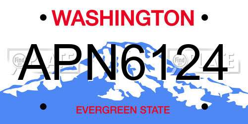 APN6124 Washington License Plate