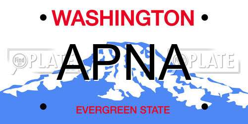APNA Washington License Plate