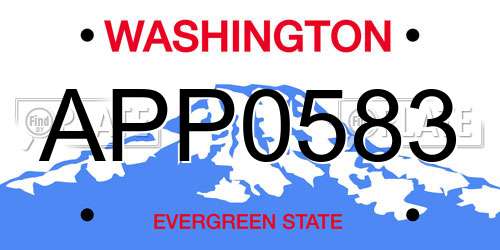 APP0583 Washington License Plate