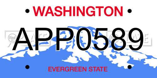 APP0589 Washington License Plate