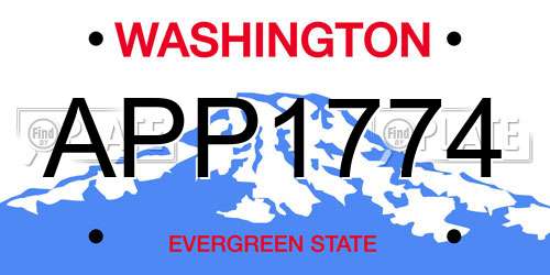 APP1774 Washington License Plate