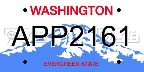 APP2161 Washington License Plate