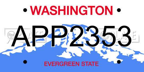 APP2353 Washington License Plate