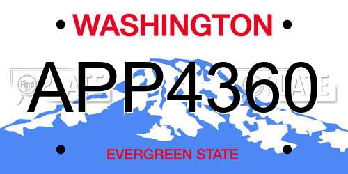 APP4360 Washington License Plate