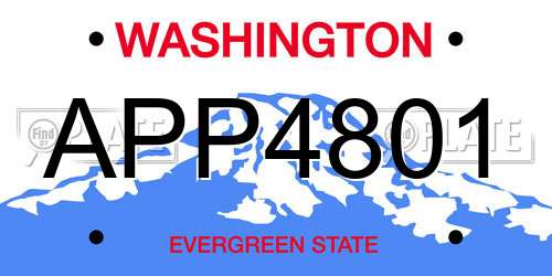 APP4801 Washington License Plate