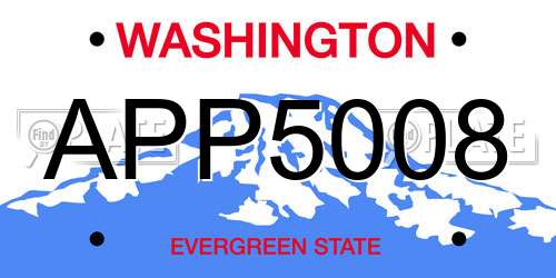 APP5008 Washington License Plate