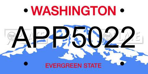 APP5022 Washington License Plate