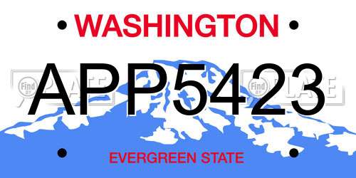 APP5423 Washington License Plate