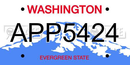 APP5424 Washington License Plate