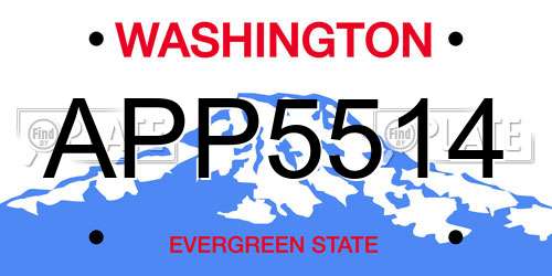 APP5514 Washington License Plate
