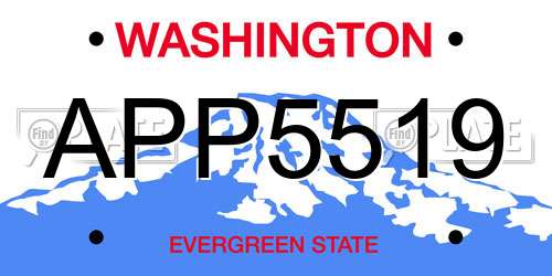 APP5519 Washington License Plate