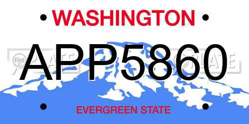 APP5860 Washington License Plate