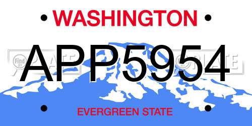 APP5954 Washington License Plate