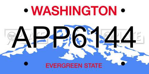 APP6144 Washington License Plate