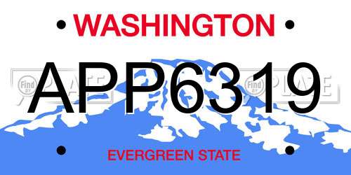APP6319 Washington License Plate