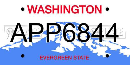 APP6844 Washington License Plate