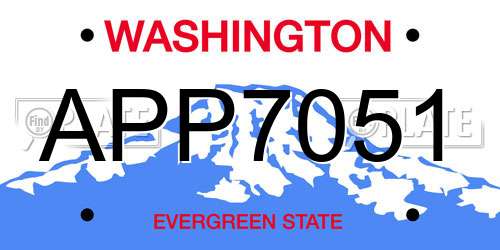 APP7051 Washington License Plate
