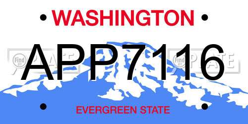 APP7116 Washington License Plate
