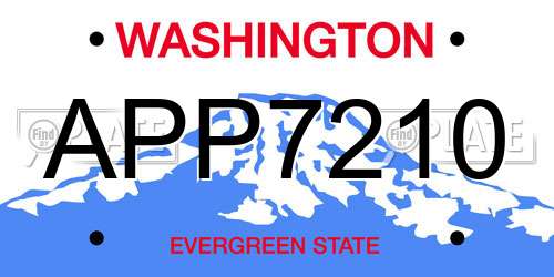 APP7210 Washington License Plate