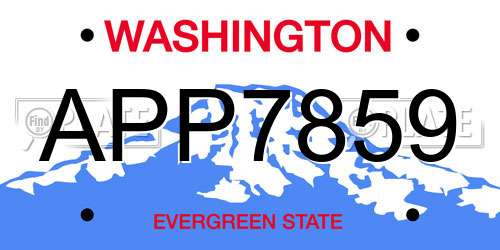 APP7859 Washington License Plate
