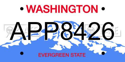 APP8426 Washington License Plate