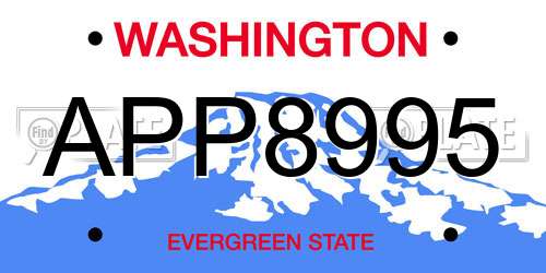 APP8995 Washington License Plate