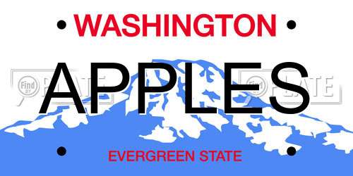 APPLES Washington License Plate