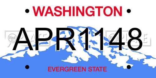 APR1148 Washington License Plate