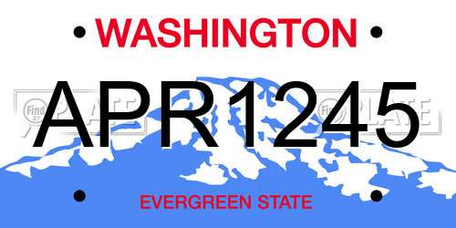 APR1245 Washington License Plate