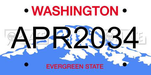 APR2034 Washington License Plate